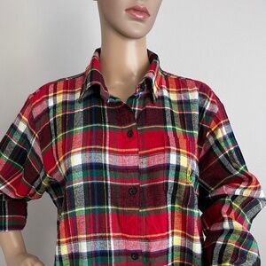 Lauren Ralph Lauren Women’s Long Sleeve Flannel Sleepshirt size L